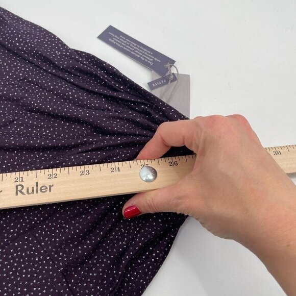 Jennifer Lopez Top Large Petite Womens Purple Metallic Silver Casual Sparkle New - Picture 8 of 9